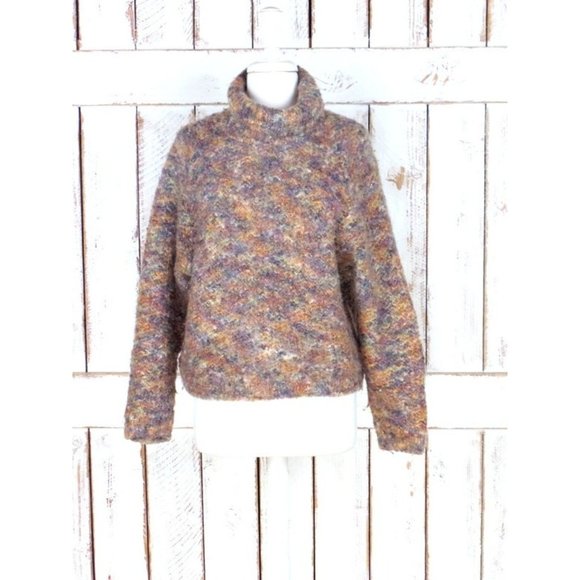 Vintage tan brown peach chunky wool knit pullover sweater - Picture 4 of 4